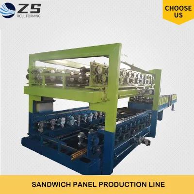 Mineral Wool and Metal Sheet EPS Rock Wool Sandwich Panel Production Line